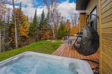 Québec, Extérieur, Paysage, Baignoire, Bain À Remous, Intérieur, Design D'intérieur