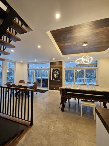 Québec, Sol, Intérieur, Foyer, Piano, Lustre, Design D'intérieur