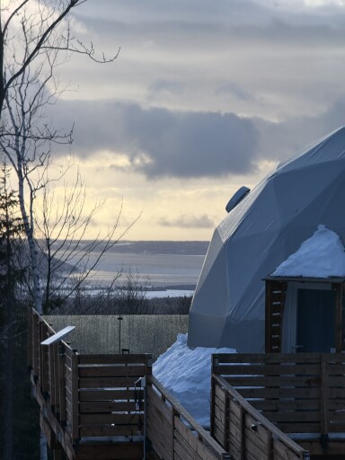 Canada, Handrail, Wood, Plywood, Outdoors, Shelter, Ice