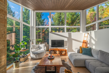 Québec, Design D'intérieur, Salon, Porte-Fenêtre, Fenêtre, Table, Canapé