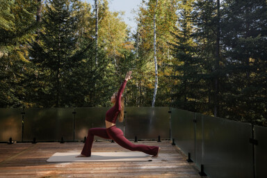 Nature, Fitness, Personne, Posture De Yoga De Guerrier, Entraînement, Yoga, Pilates