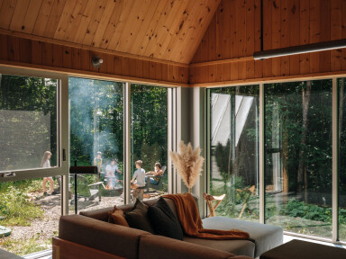 Canada, Design D'intérieur, Canapé, Salon, Bois, Personne, Fenêtre