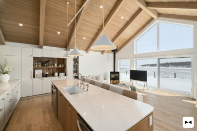 Chalet, Intérieur, Design D'intérieur, Évier, Bois, Cuisine, Chaise