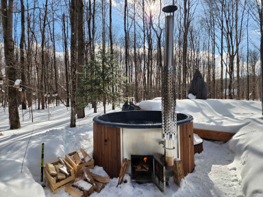Canada, Tub, Hot Tub, Fireplace, Indoors, Wood