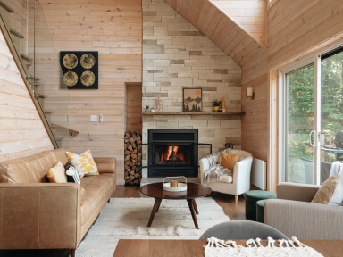 Québec, Intérieur, Design D'intérieur, Cheminée, Salon, Décoration D'intérieur, Panneaux En Bois