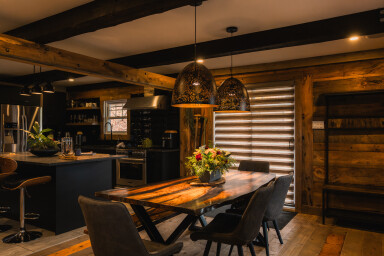 Chalet, Intérieur, Design D'intérieur, Bois, Bois Dur, Chaise, Plante