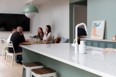 Québec, Cafeteria, Restaurant, Interior Design, Plywood, Table, Cafe