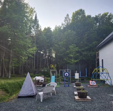 Cottage, Chair, Furniture, Outdoors, Tent, Plant