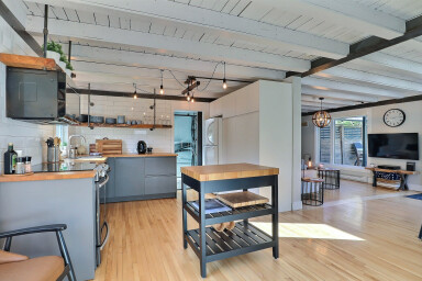 Cottage, Indoors, Interior Design, Wood, Screen, Kitchen, Monitor