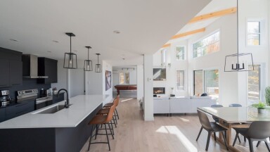 Canada, Indoors, Interior Design, Home Decor, Kitchen, Lamp, Chair