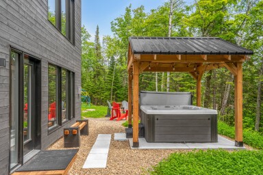 Chalet, Design D'intérieur, Baignoire, Bain À Remous, Logement, Véranda, Extérieur