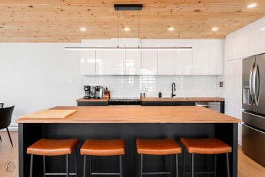 Chalet, Intérieur, Design D'intérieur, Cuisine, Îlot De Cuisine, Bois