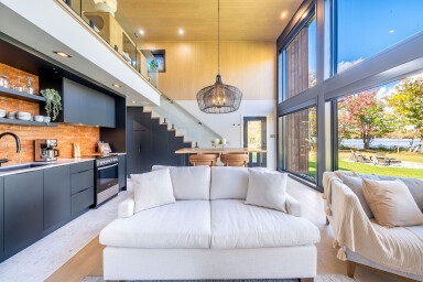Chalet, Intérieur, Design D'intérieur, Décoration D'intérieur, Salon, Plante, Canapé