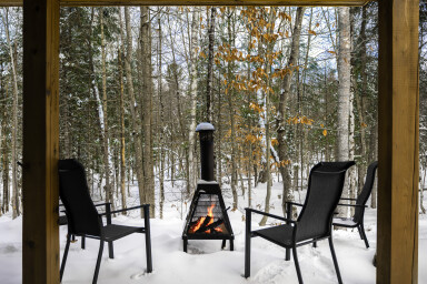 Chalet, Cheminée, Intérieur, Chaise, Arbre, Design D'intérieur, Végétation