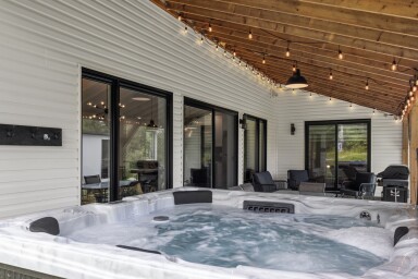Canada, Intérieur, Design D'intérieur, Bain À Remous, Baignoire, Personne, Véranda