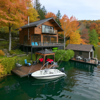 Canada, Nature, Paysage, Front De Mer, Abri, Bateau, Chaise