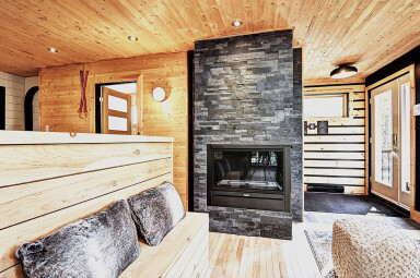 Canada, Intérieur, Design D'intérieur, Cheminée, Bois, Panneaux En Bois