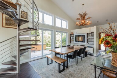 Cottage, Dining Room, Dining Table, Indoors, Living Room, Interior Design, Foyer