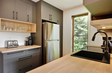 Chalet, Évier, Robinet D'évier, Intérieur, Design D'intérieur, Réfrigérateur, Cuisine