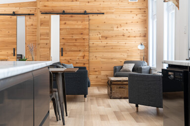 Canada, Intérieur, Design D'intérieur, Panneaux De Bois, Lampe, Bois, Bureau