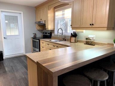 Chalet, Intérieur, Design D'intérieur, Cuisine, Bois, Îlot De Cuisine, Bois Teinté