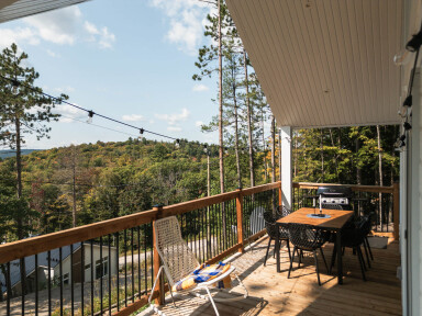 Canada, Nature, Plein Air, Paysage, Chaise, Balcon, Bois