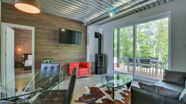 Québec, Indoors, Interior Design, Living Room, Table, Couch, Flooring