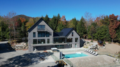 Québec, Extérieur, Paysage, Piscine, Bâtiment, Piscine, Arbre