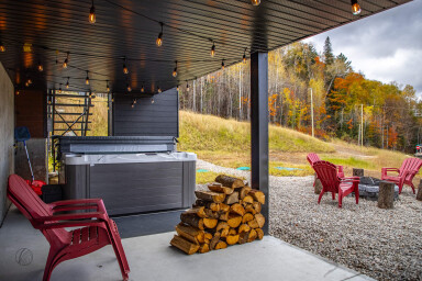 Québec, Design D'intérieur, Bois, Paysage, Baignoire, Véranda, Bain À Remous