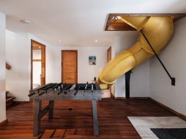 Chalet, Design D'intérieur, Bois, Plancher, Bois Franc, Plancher, Bois Teinté