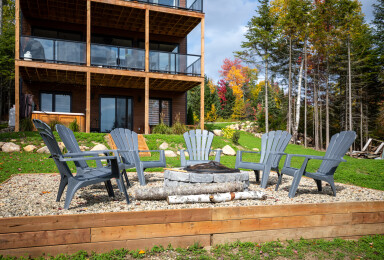 Québec, Backyard, Chair, Patio, Interior Design, Scenery, Wood