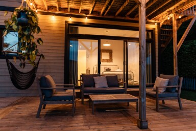 Québec, Design D'intérieur, Logement, Véranda, Bois, Lampe, Patio