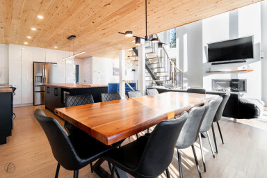 Québec, Intérieur, Design D'intérieur, Bois, Table, Dessus De Table, Bois Teinté
