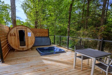 Québec, Design D'intérieur, Baignoire, Paysage, Bain À Remous, Bois, Bois Teinté