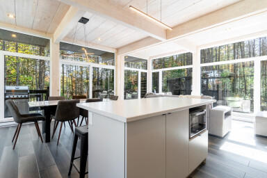 Cottage, Indoors, Interior Design, Kitchen, Floor, Dining Table, Chair
