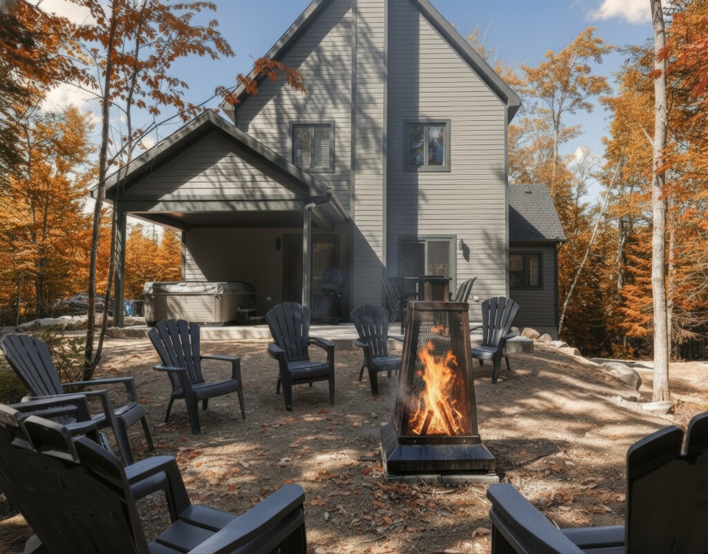 Nature,, Chair, Housing, Fire, Flame, Fireplace, House