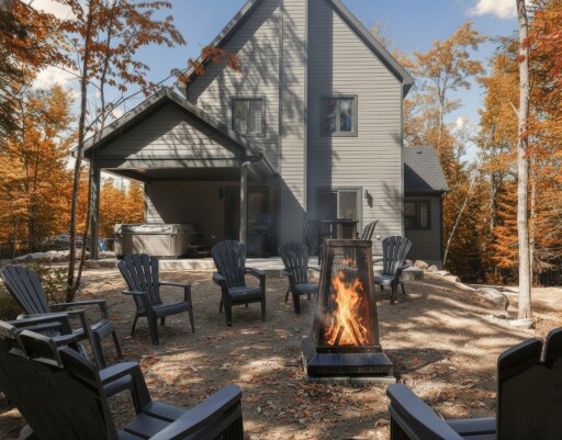 Nature,, Chair, Housing, Fire, Flame, Fireplace, House