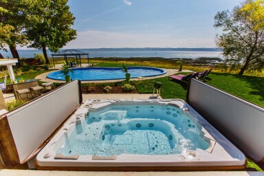 Chalet, Baignoire, Bain À Remous, Nature, Plein Air, Paysage, Piscine