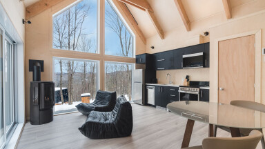 Cottage, Interior Design, Home Decor, Furniture, Living Room, Microwave, Refrigerator