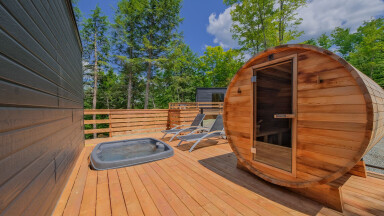 Québec, Design D'intérieur, Bois, Bois Dur, Bois Teinté, Baignoire, Bain À Remous