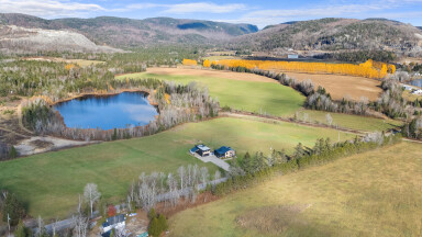 Cottage, Lake, Nature, Outdoors, Water, Building, Aerial View