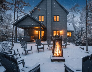 Nature,, Building, Housing, Fireplace, Chair, House, Candle