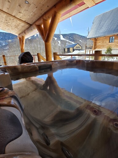 Québec, Bois, Baignoire, Bain À Remous, Boîtier, Contreplaqué, Extérieur