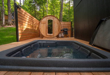 Québec, Indoors, Interior Design, Tub, Hot Tub, Wood, Backyard