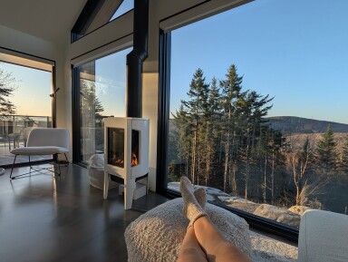 Canada, Tree, Living Room, Scenery, Interior Design, Fireplace, Floor