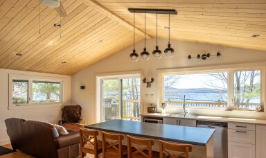 Chalet, Intérieur, Design D'intérieur, Bois, Canapé, Plafond Voûté, Chaise