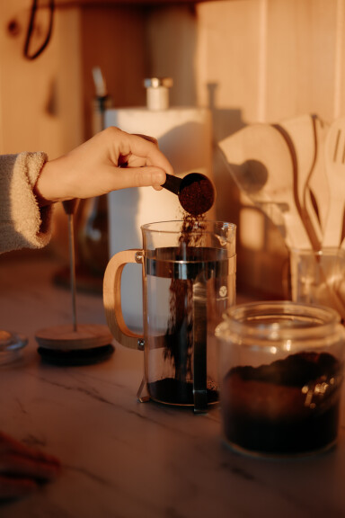 Cottage, Cup, Smoke Pipe, Cutlery, Spoon, Finger, Person