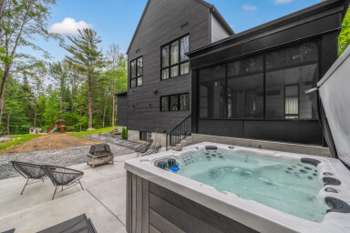 Chalet, Baignoire, Bain À Remous, Architecture, Bâtiment, Logement