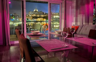 Québec, Table, Bar, Fourchette, Assiette, Chaise Urban