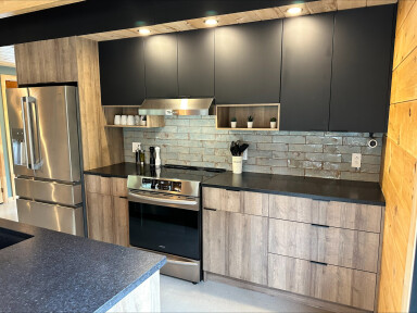 Chalet, Intérieur, Design D'intérieur, Cuisine, Usine, Réfrigérateur, Tasse